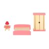 Mebelki do domku dla lalek drewniane fioletowe 161323