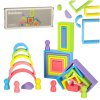 Klocki drewniane edukacyjne ukladanka tecza puzzle montessori tecza kolorowe 159864