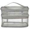 Kosmetyczka podrozna organizer skladany pietrowy do przechowywania kosmetykow akcesoriow szary 147034