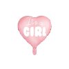 Balon foliowy It s a girl na baby shower serce rozowe 48cm 132382