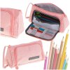 Piornik szkolny dwukomorowy saszetka kosmetyczka rozkladany 3w1 rozowy 175832