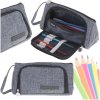 Piornik szkolny dwukomorowy saszetka kosmetyczka rozkladany 3w1 szary 175830