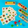 Odwazniki cylindry drewniane gra ukladanka montessori kolorowe 169136