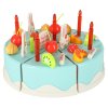Tort urodzinowy do krojenia kuchnia 75 elementow niebieski 144009