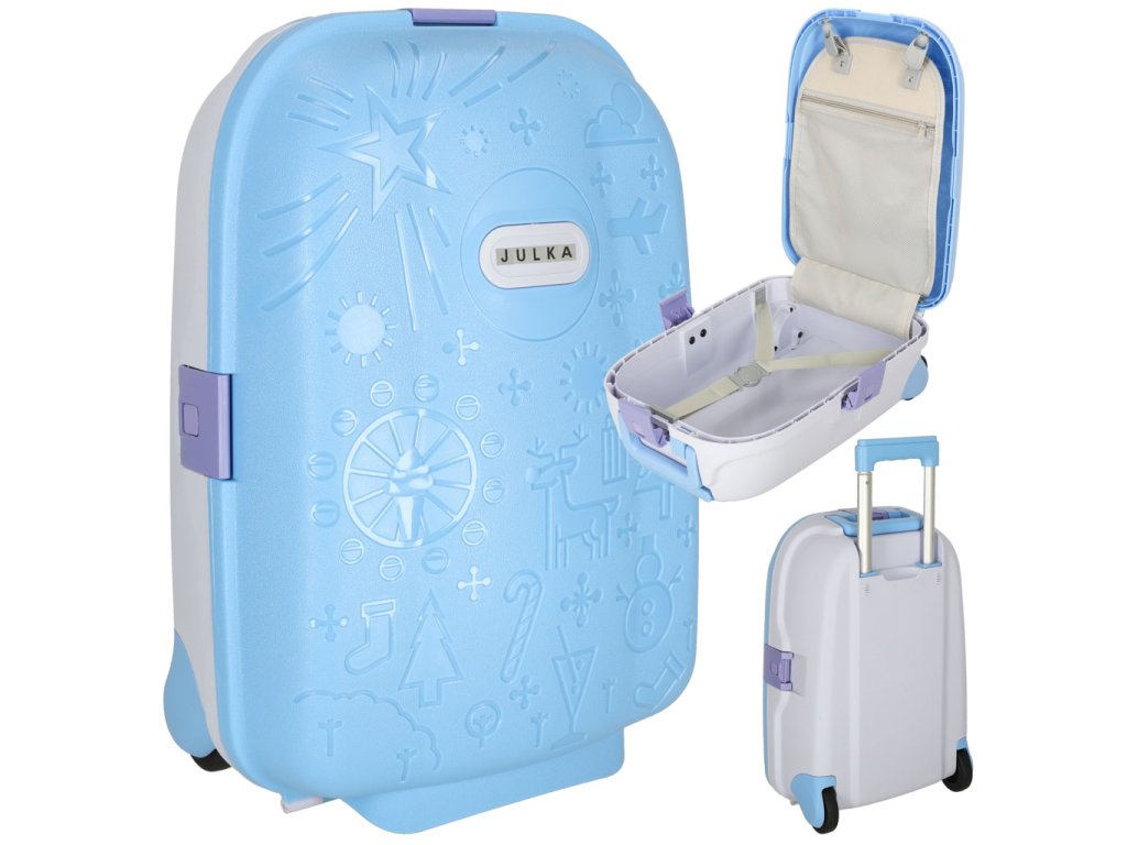 Dětský cestovní kufr na kolečkách, příruční zavazadlo modrý