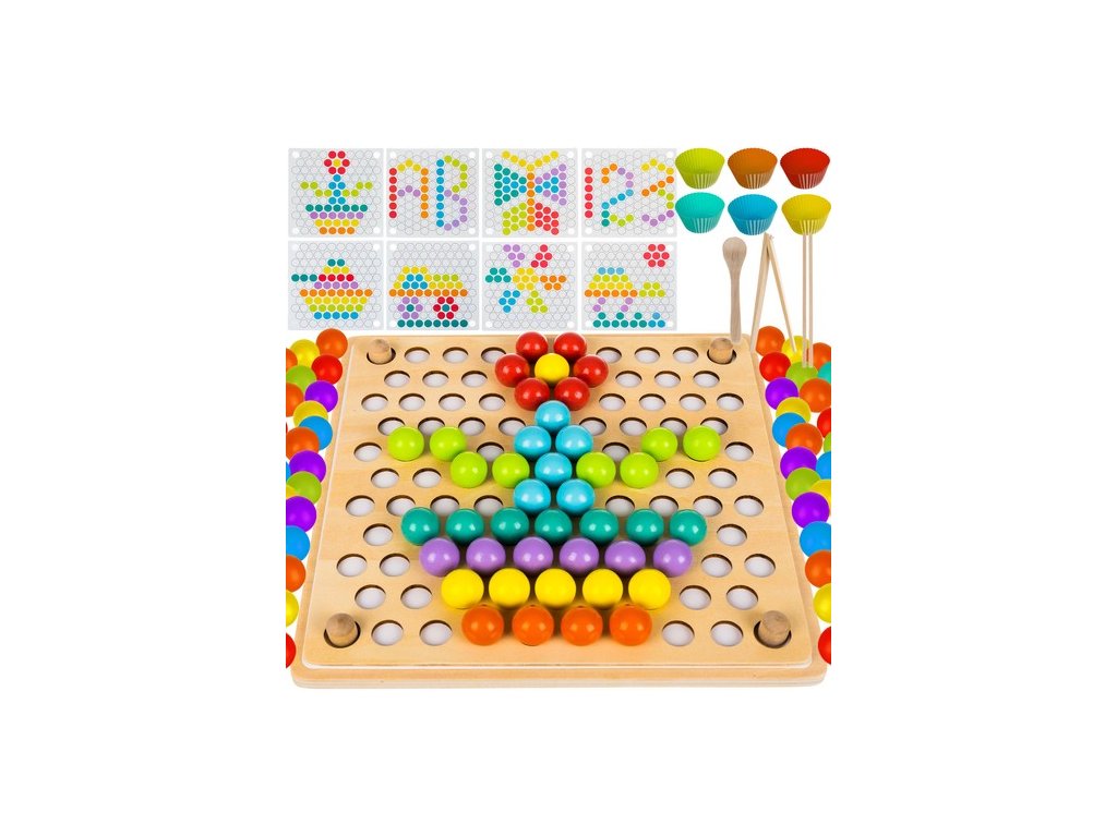 Puzzle z dřevěných korálků 22403