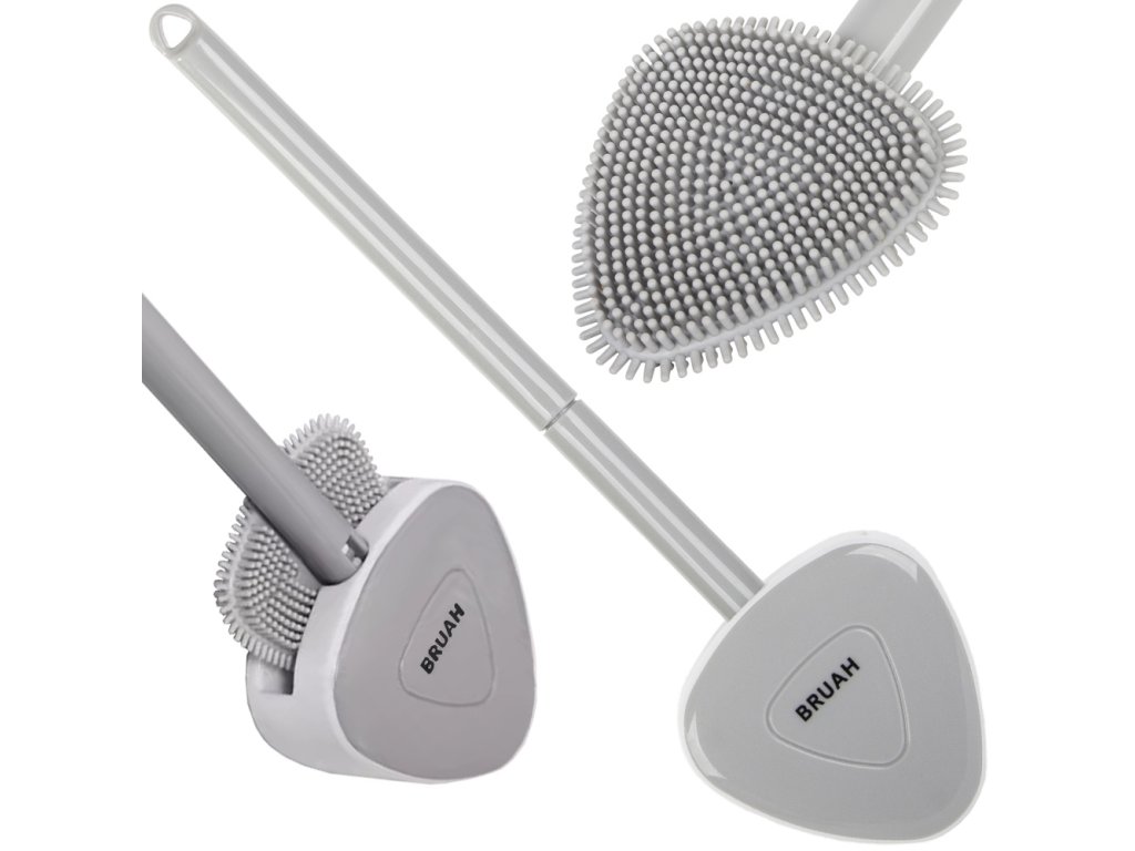 Silikonový kartáč na toaletu pro mytí stěn a nábytku toalety