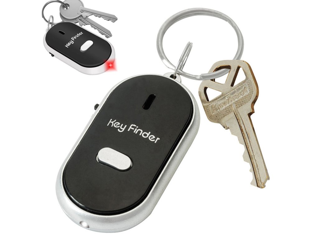 Klíčenka s LED světlem a vyhledávačem Q315 - černá