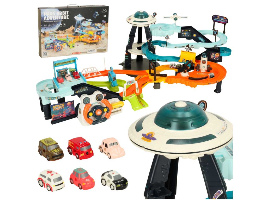 Parkovací vesmírná stanice pro 6 vozidel a kosmickou loď