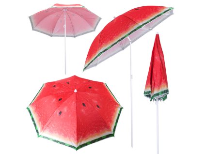 Plážový zahradní slunečník nastavitelný 150cm rozbitý meloun