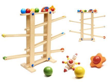 Dřevěná montessori kuličková dráha XXL