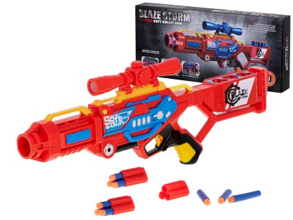 Pistole na pěnové šipky Blaze Storm červená + 20 šipek