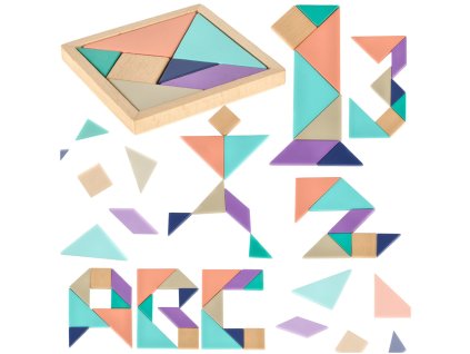 Dřevěné puzzle tangram