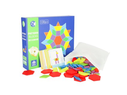 Montessori puzzle dřevěné tvary 155 ks