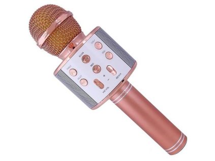 Bezdrátový karaoke mikrofon WS-858 - Rose Gold