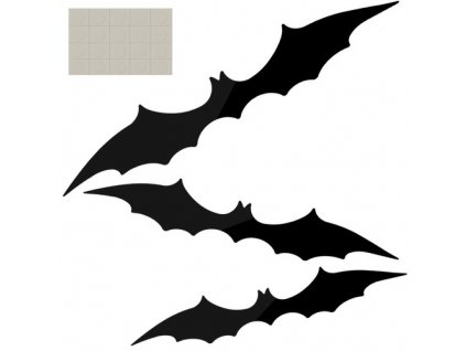 38896 12 38896 12 38896 12 38896 12 netopyr sada halloweenske dekorace 3 ks malatec 22004