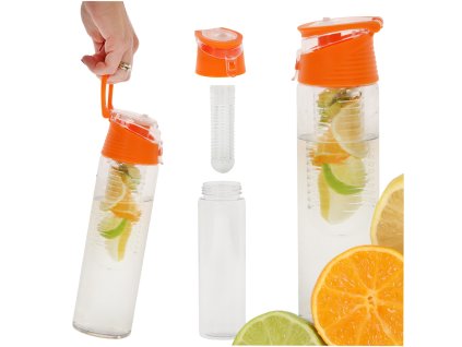 Láhev na vodu s ovocnou vložkou 800 ml pomeranč