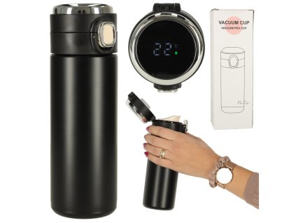 Termohrnek s náustkem LED termoska 420ml černý