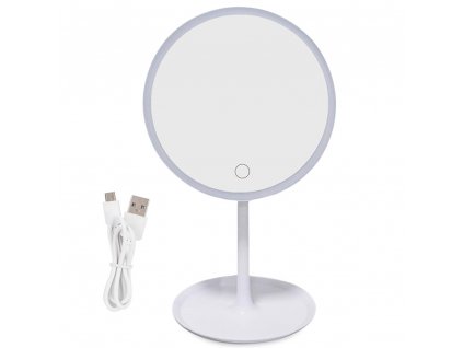 LED Osvětlené Kulaté Zrcadlo s USB Nabíjením