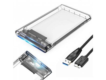 45122 obal pro disk hdd ssd 2 5 usb 3 0 sata transparentni