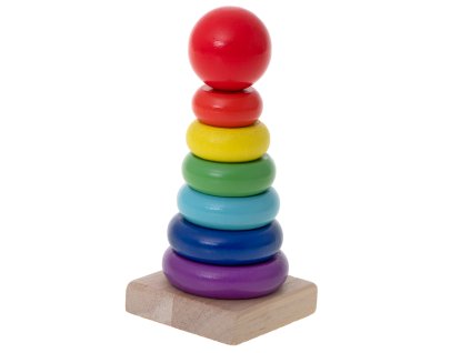Dřevěná pyramidová věž - duhový třídič 13 cm