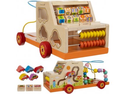 Dřevěné Montessori Auto 7v1 Kruzzel 22652