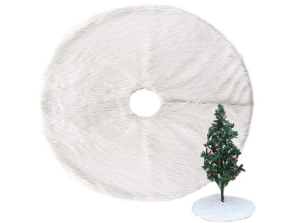 53499 podlozka pod vanocni stromek bila chlupata 90 cm kulata
