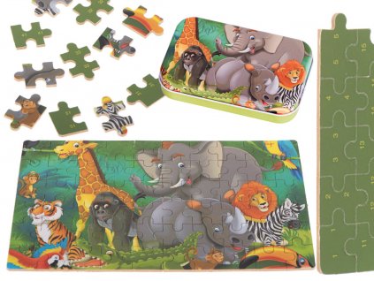 Dřevěné pohádkové puzzle - Slon 60 ks