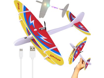 Polystyrenové osvětlené letadlo kluzák na usb