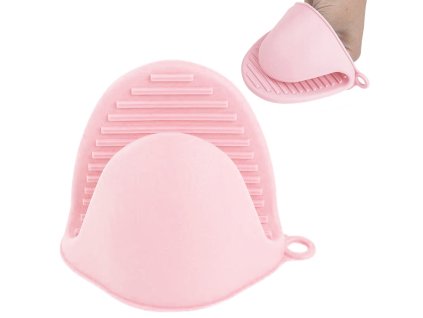 Silikonová růžová kuchyňská rukavice Paw Gripper – tepelně odolná
