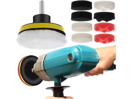 Leštící kotouče na vrtačku 12ks + unašeč