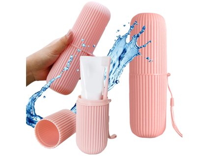 Praktické cestovní pouzdro na hygienické potřeby - růžové