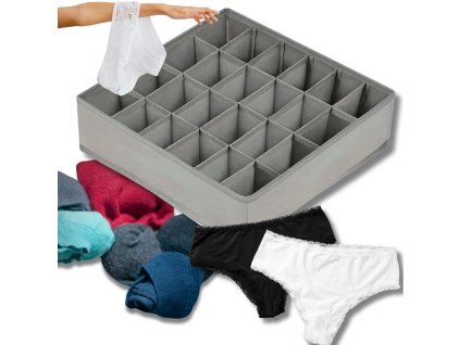 66544 7 eng pl underwear organiser socks drawer cupboard insert 24 compartments 6448 8