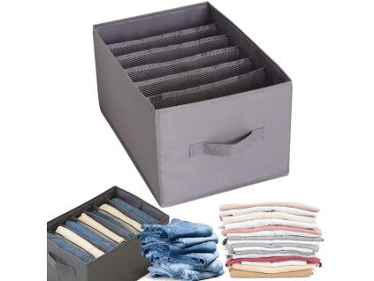 66604 3 eng pl clothes organiser underwear trousers drawer wardrobe socks grey 6469 6