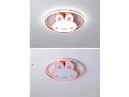Dětské LED stropní svítidlo LUMELA s motivem králíčka - stmívatelné, s dálkovým ovládáním
