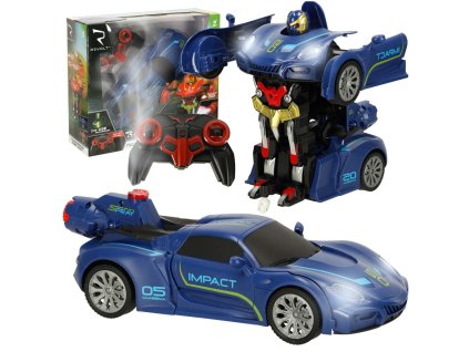 Modrý RC Transformer Revolt - auto a robot v jednom na dálkové ovládání