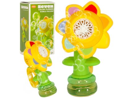 Automatický stroj na mýdlové bubliny KVĚTINA - generátor bublin s hudbou a světlem