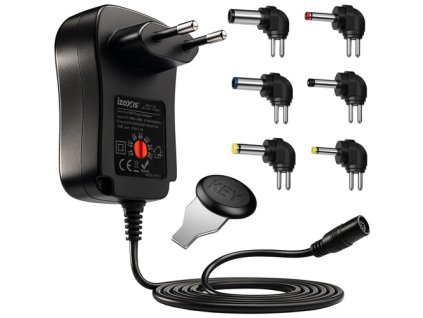 70972 70972 70972 70972 univerzalni napajeci adapter izoxis 26106 sitova usb nabijecka 30w s regulaci napeti 3 12v a 6 vymennymi koncovkami