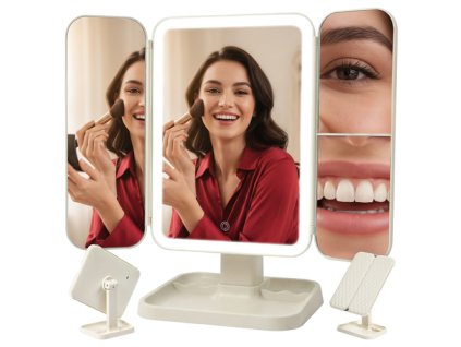 Skládací kosmetické zrcátko s LED diodami Soulima 26952
