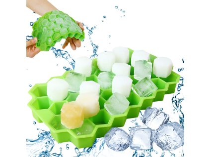 Silikonová forma na led, nádoba na 37 kostek, tvar šestiúhelníku