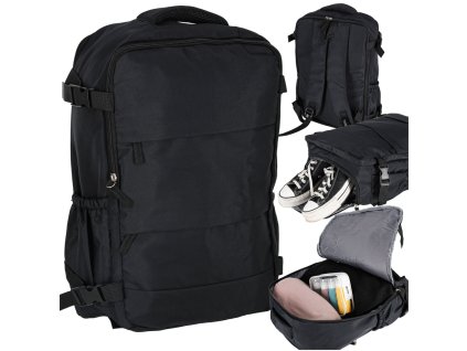 Plecak podrozny turystyczny bagaz czarny 45x30 cm 176217
