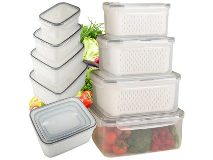 Kuchyňské nádoby na potraviny s košíkem nádoba s těsněním 4 ks