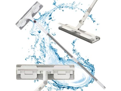 Myčka na okna a na podlahu 2v1 s mikrovláknem a teleskopickou tyčí