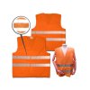 48914 1 reflexni oranzova vesta s dvojitymi stribrnymi prouzky