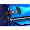 Studiový mikrofon usb rgb stativ pro počítačový stream herní kardioida