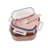 Lunchbox s průhledným víčkem a příbor 1000ml - růžový