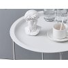 Kulatý kovový skládací konferenční stolek s podnosem pro balkon terasu podkroví bílý