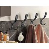 Černé nástěnné háčky silné háčky na oblečení ručníky 5 kusů kovové