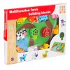 Klocki drewniane do nawlekania tablica plansza farma zwierzeta 178498