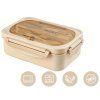 Lunchbox – hnědý snídaňový box s přihrádkami a příbory